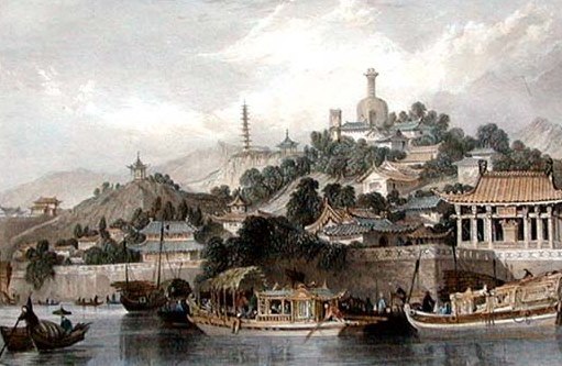 Картина старого  Гуанчжоу - вверху  минорет мечети - маяк