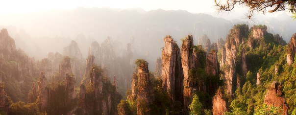 Рассвет в горах парка Чжанцзяцзе