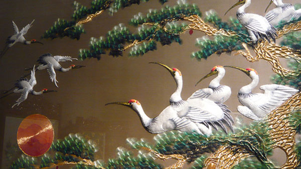 Гуандунская вышивка - птицы