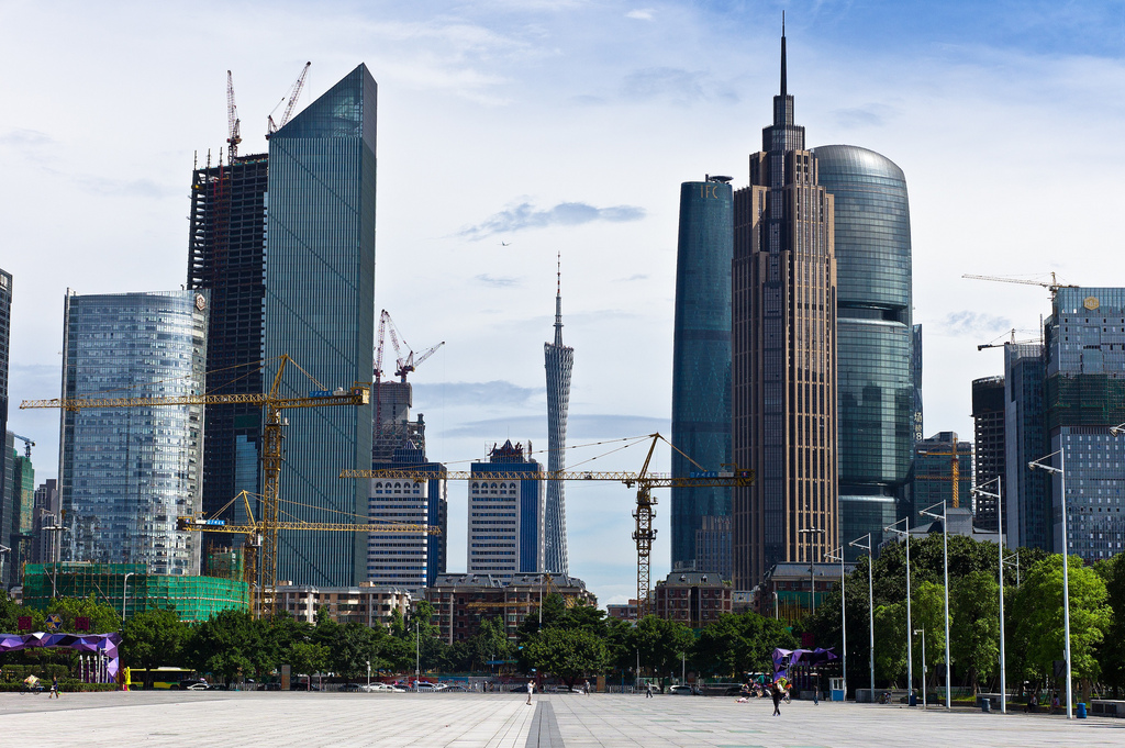 Строящиеся небоскребы в Гуанчжоу